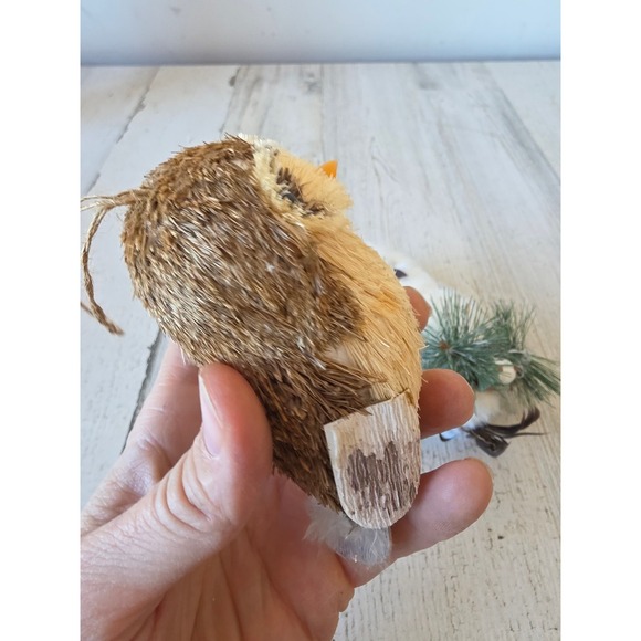 Bottle brush fur owl ornament mini Xmas tree - Picture 3 of 8